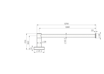 Deluxe Towel Bar 270MM