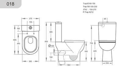 KDK-018 Toilet Suite Skew Pan