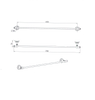 Medoc Single Towel Bar 750mm Chrome