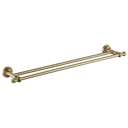 Medoc Double Towel Rail 600mm Brushed Bronze