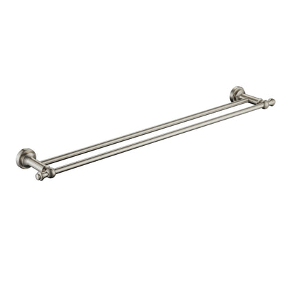 Medoc Double Towel Bar 750mm Brushed Nickel