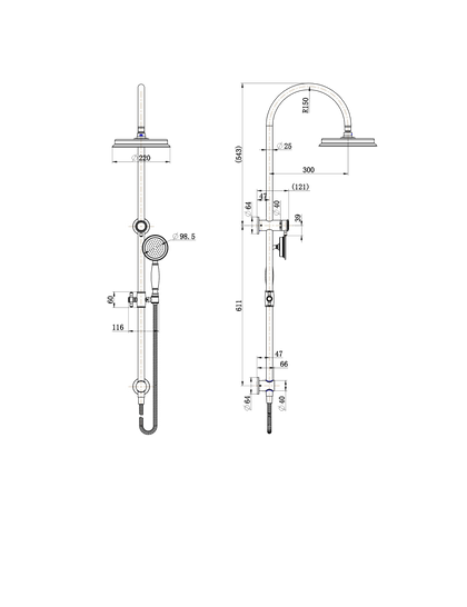 Montpellier Shower Column Set – Matt Black