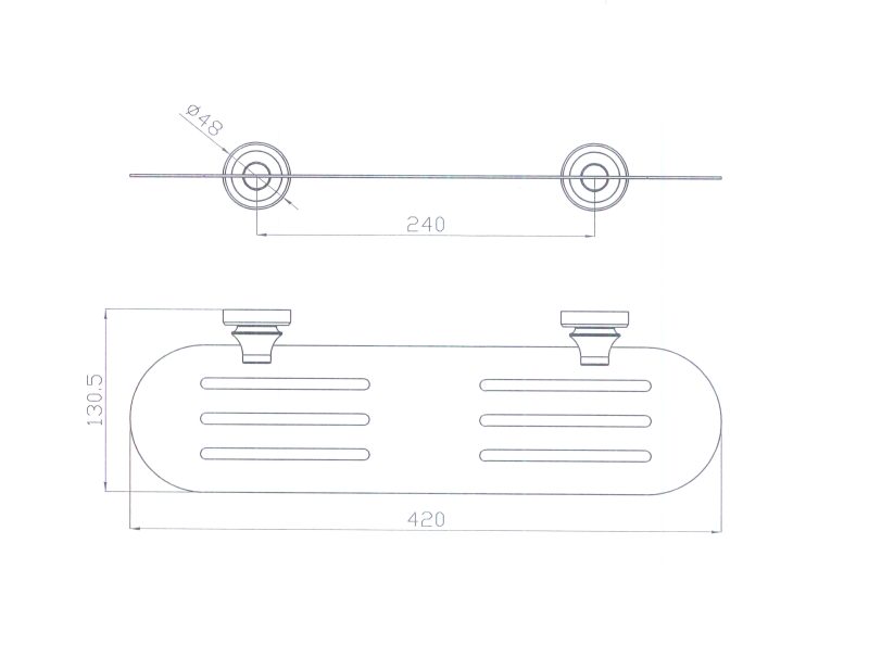 Medoc Metal Shelf Brushed Chrome