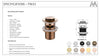 POP UP WASTE 32MM BRUSHED BRONZE W/O