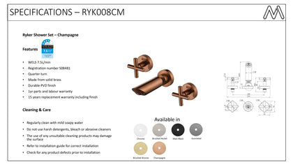 Ryker Shower Set Champagne