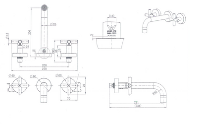 Ryker Bath Set Brushed Nickel