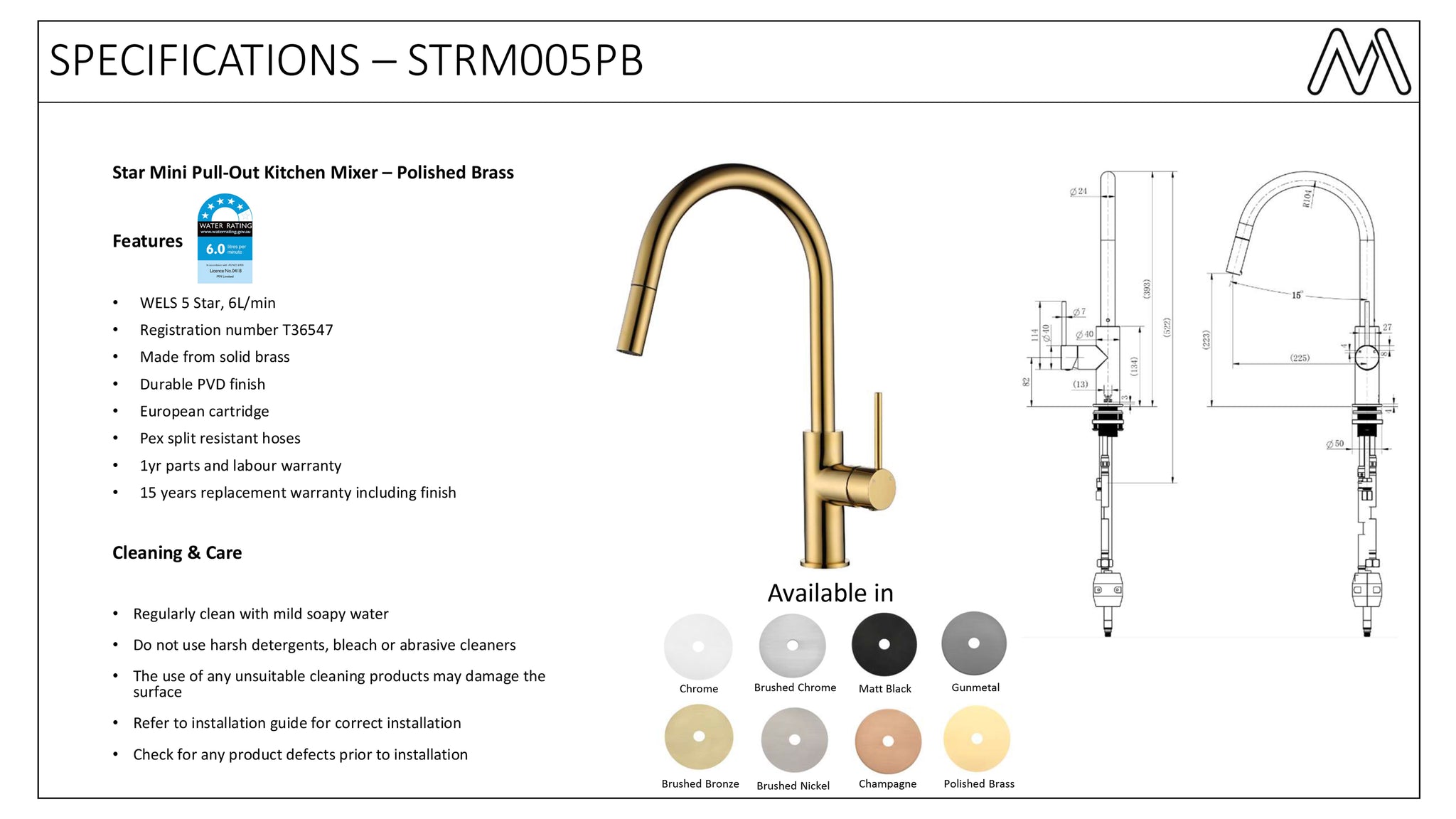 Star Mini Kitchen Mixer – Polished Brass