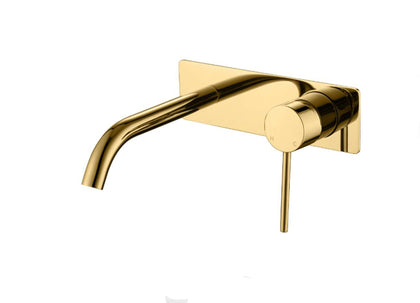 Star Mini Wall Combination Basin Mixer – Polished Brass