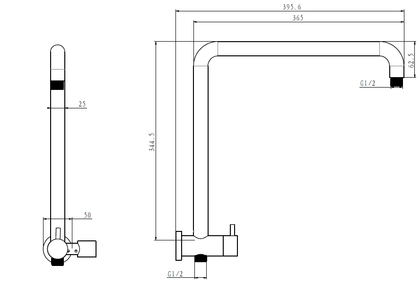 2 IN 1 SHOWER COLUMN BLACK