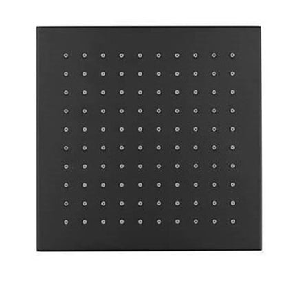 SQUARE BRASS SHOWER ROSE BLACK 200MM