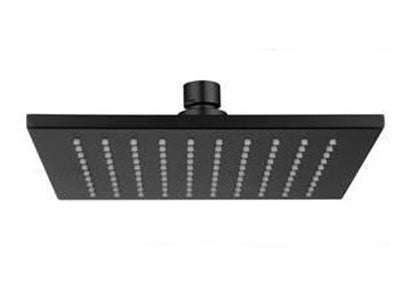 SQUARE BRASS SHOWER ROSE BLACK 200MM