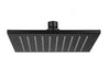 SQUARE BRASS SHOWER ROSE BLACK 200MM