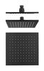 SQUARE BRASS SHOWER ROSE BLACK 200MM