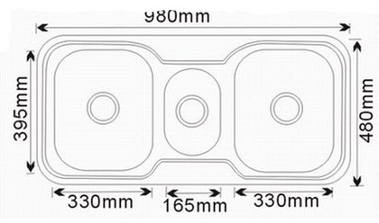 Kitchen Sink 980 2-1/4 Bowl