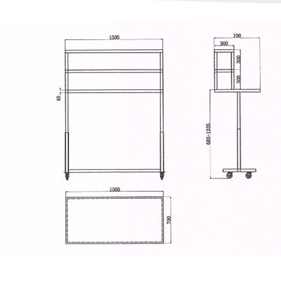 Height Adjustable with Shelves Stainless Steel Tables