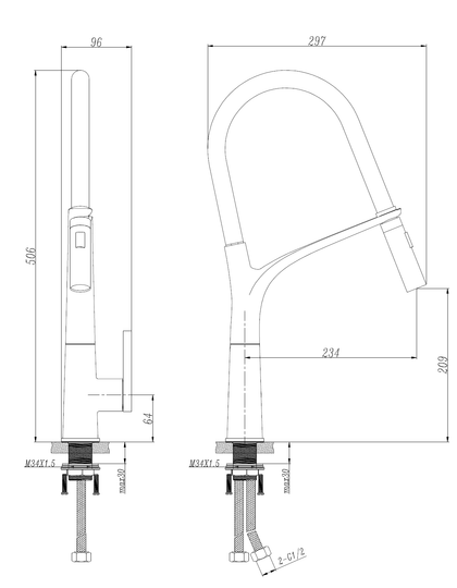 Pull Out Sink Kitchen Mixer