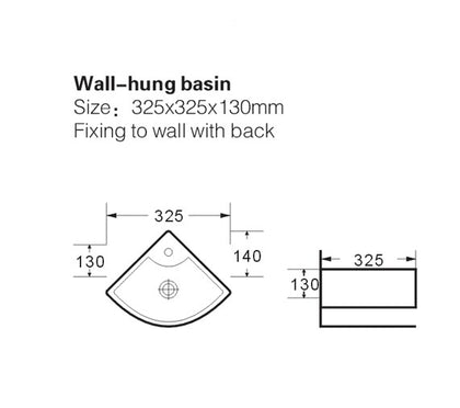 Corner Wall Hung Basin