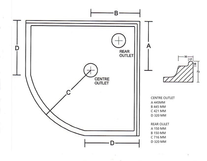 CURVE SHOWER BASE 900