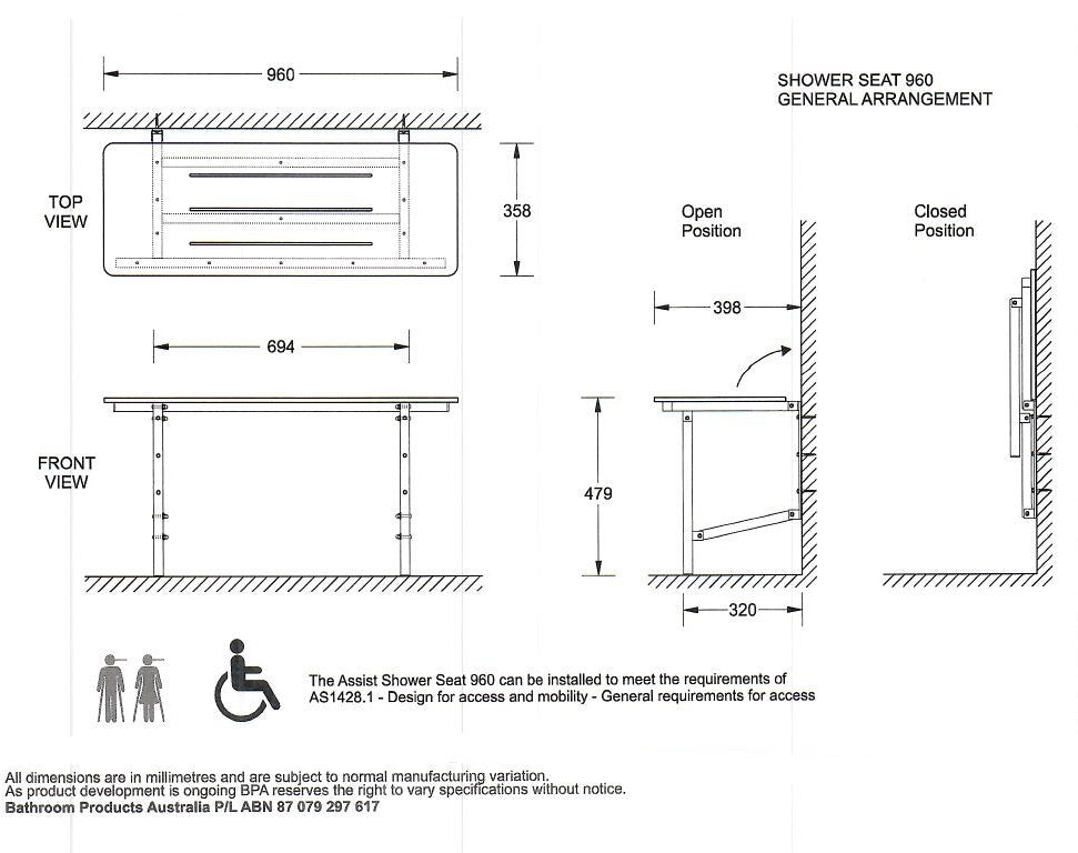 ASSIST SHOWER SEAT 960