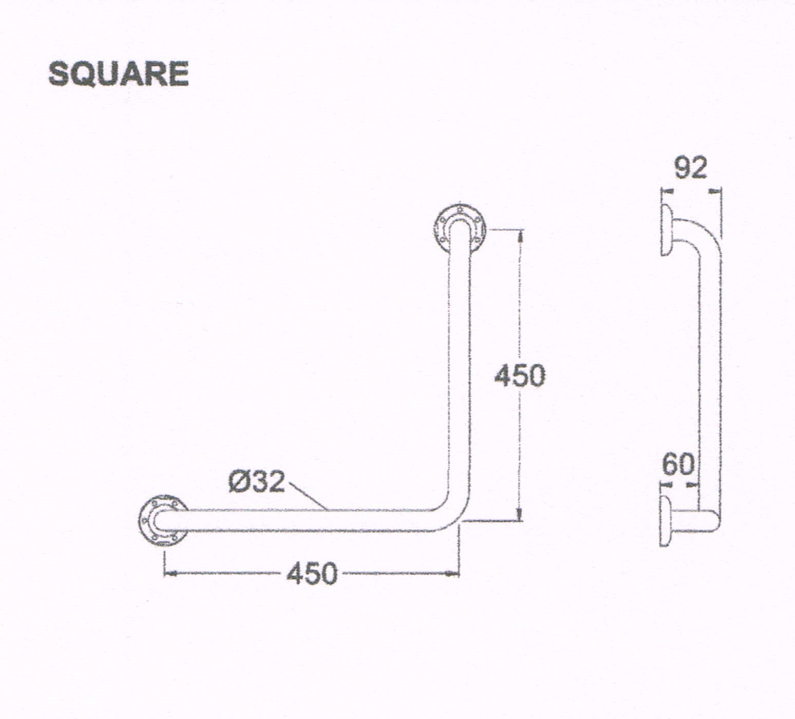 Assist Grab Rail 90°SQUARE