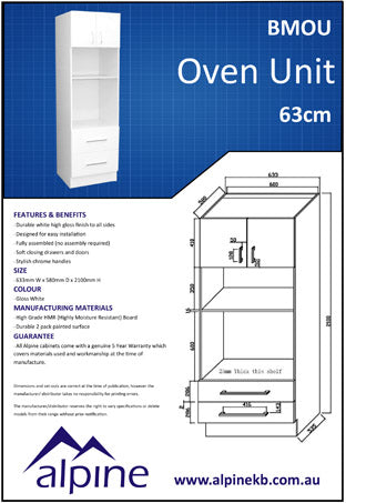 Microwave and Wall Oven Cupboard 63cm