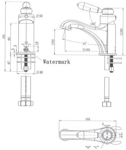 Bordeaux Basin Mixer Brushed Bronze Perth