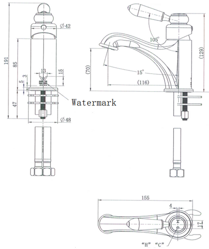 Bordeaux Basin Mixer Brushed Bronze