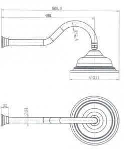 Bordeaux Shower Arm & Shower Rose Brushed Nickel