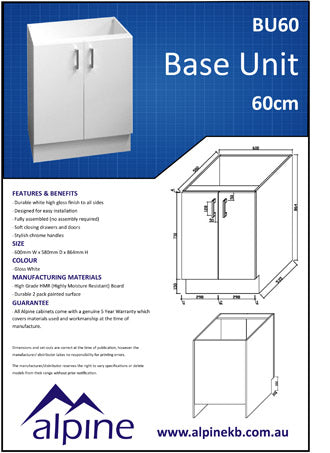 Base Unit Double Door 60cm
