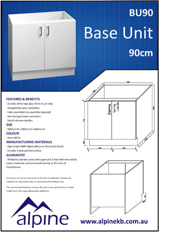 Base Unit Double Door 90cm