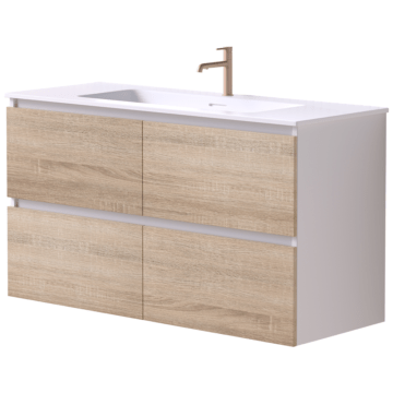 Modern bathroom vanity 1200 with sleek matte white finish