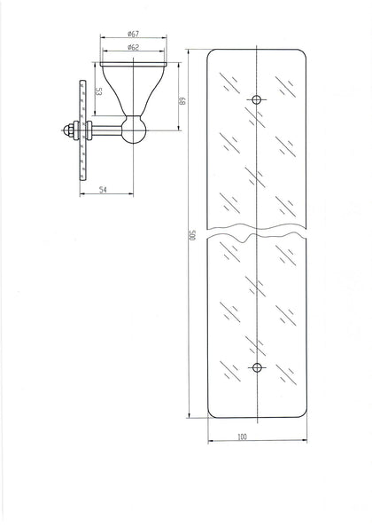 Dallas Glass Shelf White