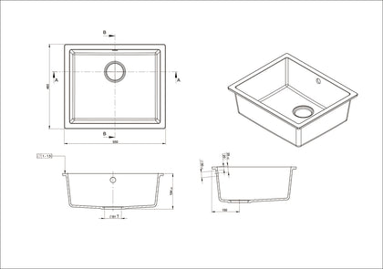 Como Granite Sink M-GS402B