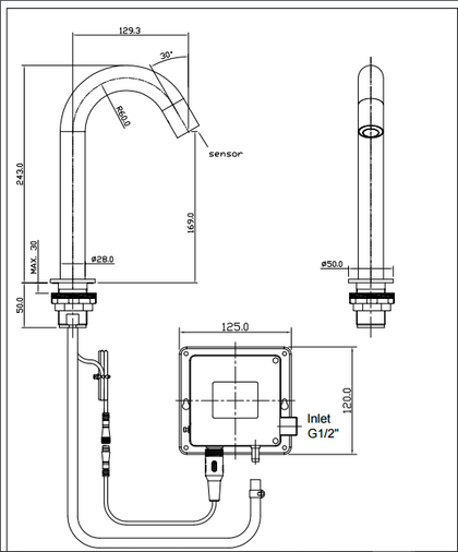 Hob Mount Sensor Tap