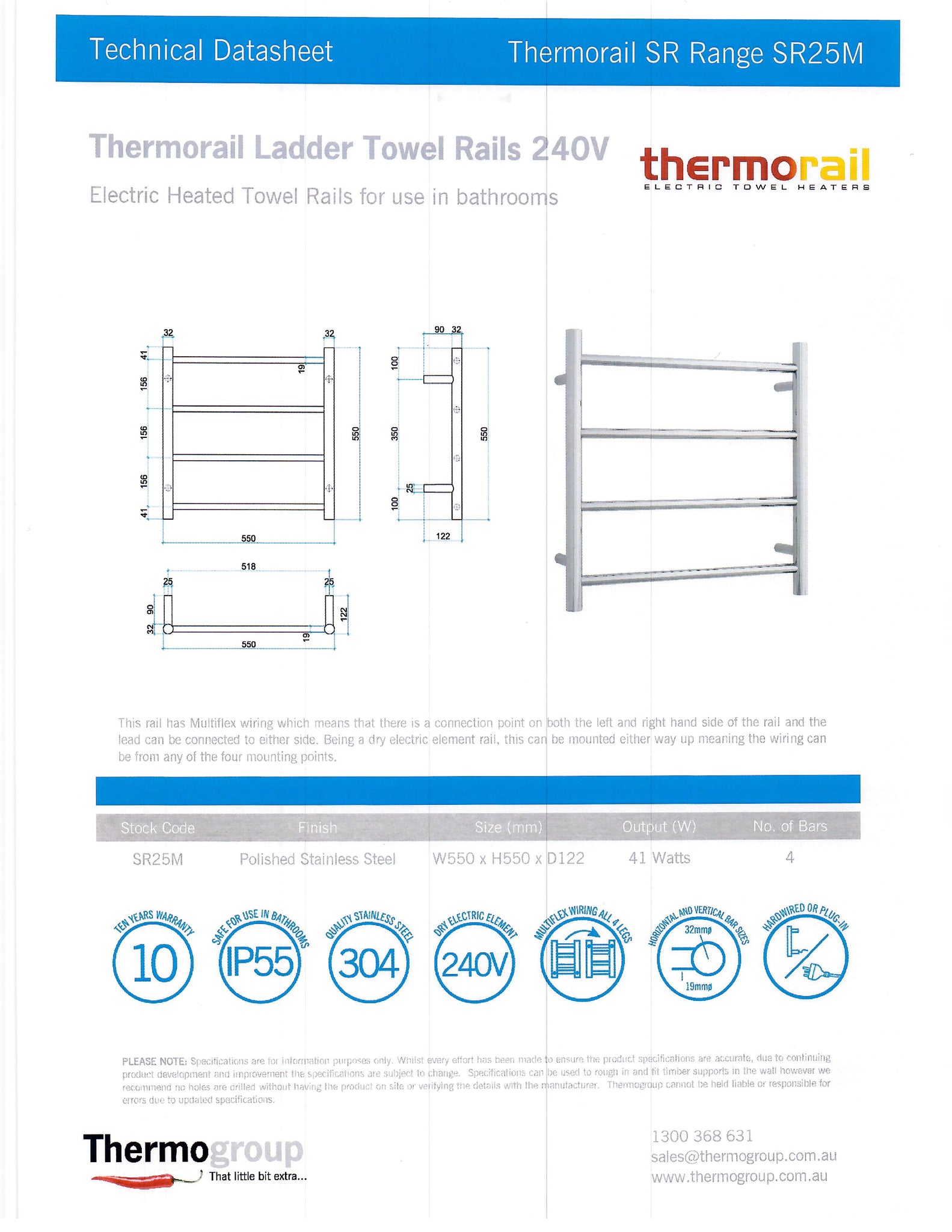 Heated Towel Rail SR25M