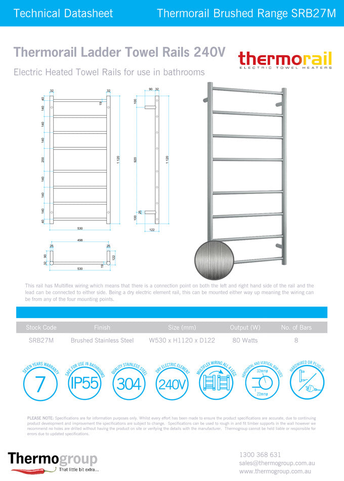 Heated Towel Rail SRB27M
