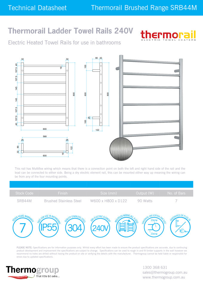 Heated Towel Rail SRB44M Fahmbathroom