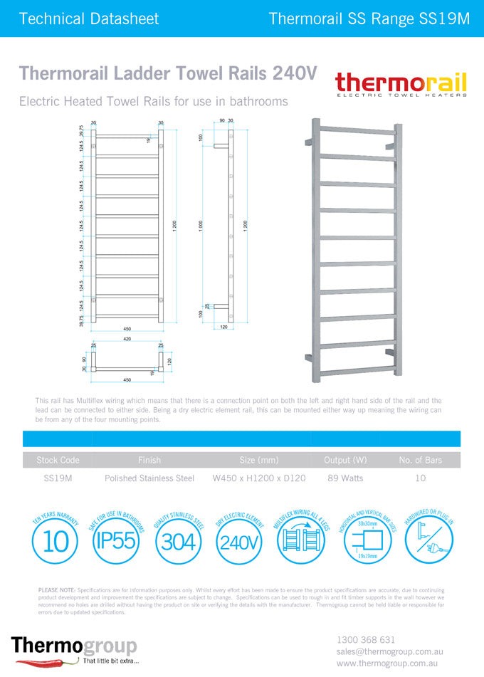 Heated Towel Rail SS19M