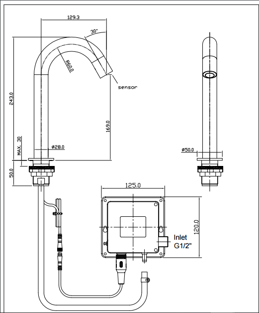 Hob Mount Sensor Tap