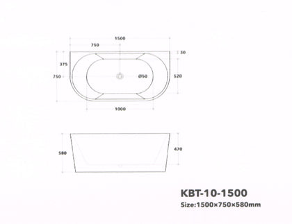 FREE STANDING BATH 10L-1500