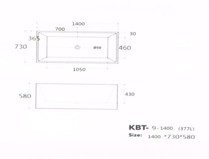 FREE STANDING BATHTUB CUBE 1400