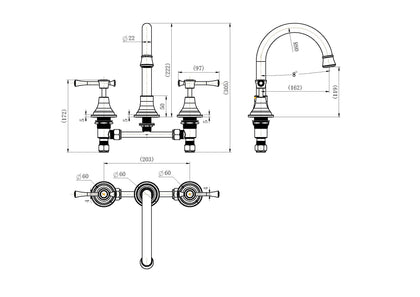 Montpellier Basin Set Chrome