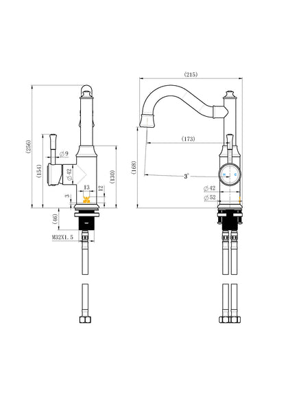 Montpellier High Rise Basin Mixer Chrome