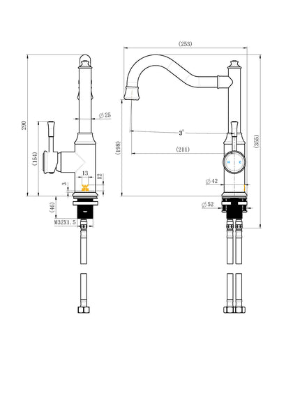 Montpellier Kitchen Mixer chrome