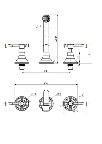 Montpellier Wall Spa & Sink Set Brushed Nickel