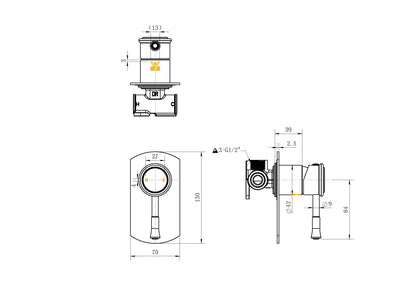 Montpellier Shower Mixer Matte Black Perth Australia