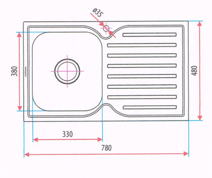 Classic Square 780 Single Bowl