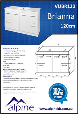 Brianna pvc vanity 1200mm