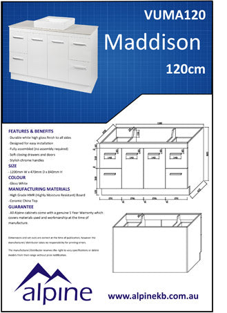Maddison vanity 1200 in perth