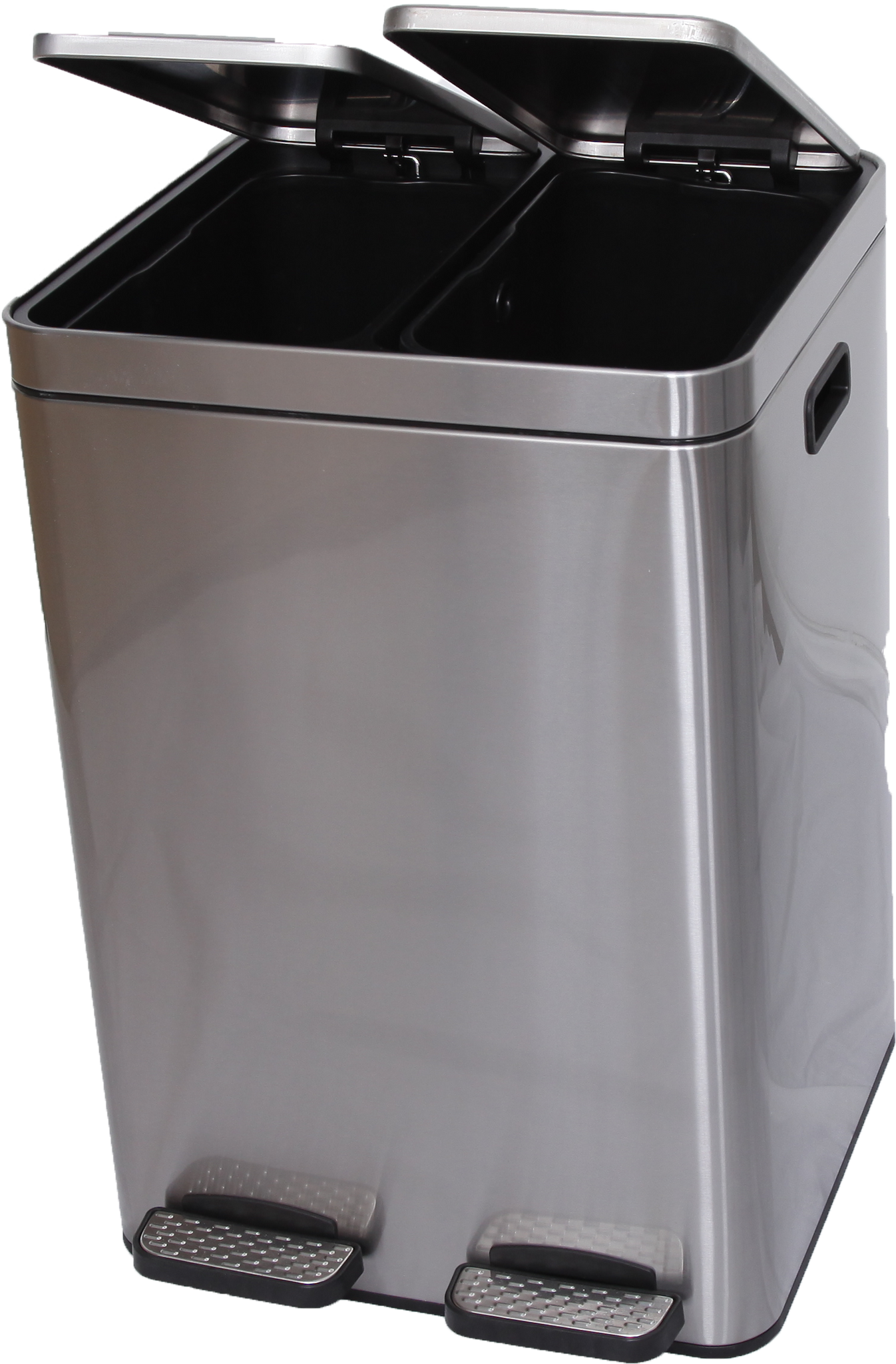 STAINLESS STEEL BIN DOUBLE COMPARTMENT